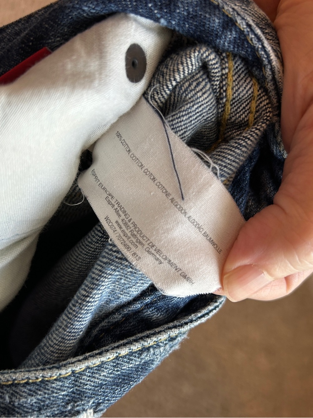 ESPRIT Y2K Distressed Boyfriend Flair Rose Embroidered Dark Blue Jeans Size 6 - Picture 12 of 14